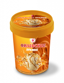 GLACE « FILEVSKOYE » PLOMBIÈRES AVEC L’ARÔME DU CARAMEL AVEC LE NOIX ET AVEC LE CARAMEL MOU